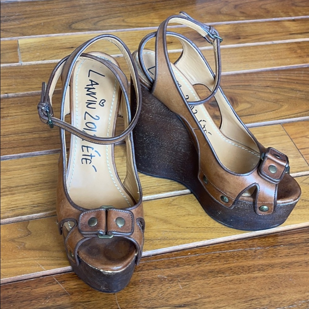 Lanvin brown platforms